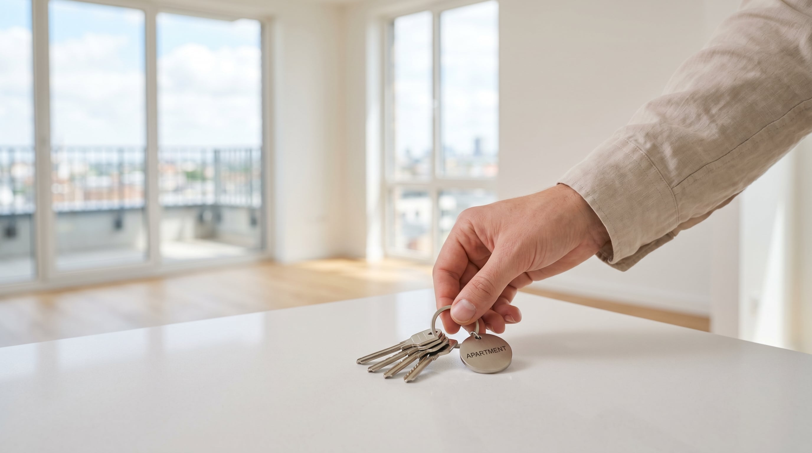 Remise des clés après nettoyage complet d'appartement